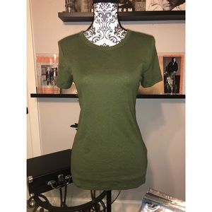 Army Green Basic Fitted Tee Shirt